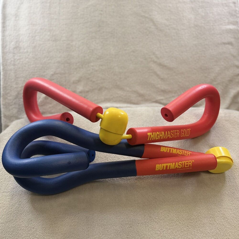 Vintage Suzanne Somers ThighMaster Gold & ButtMaster Exercise Set 2pc